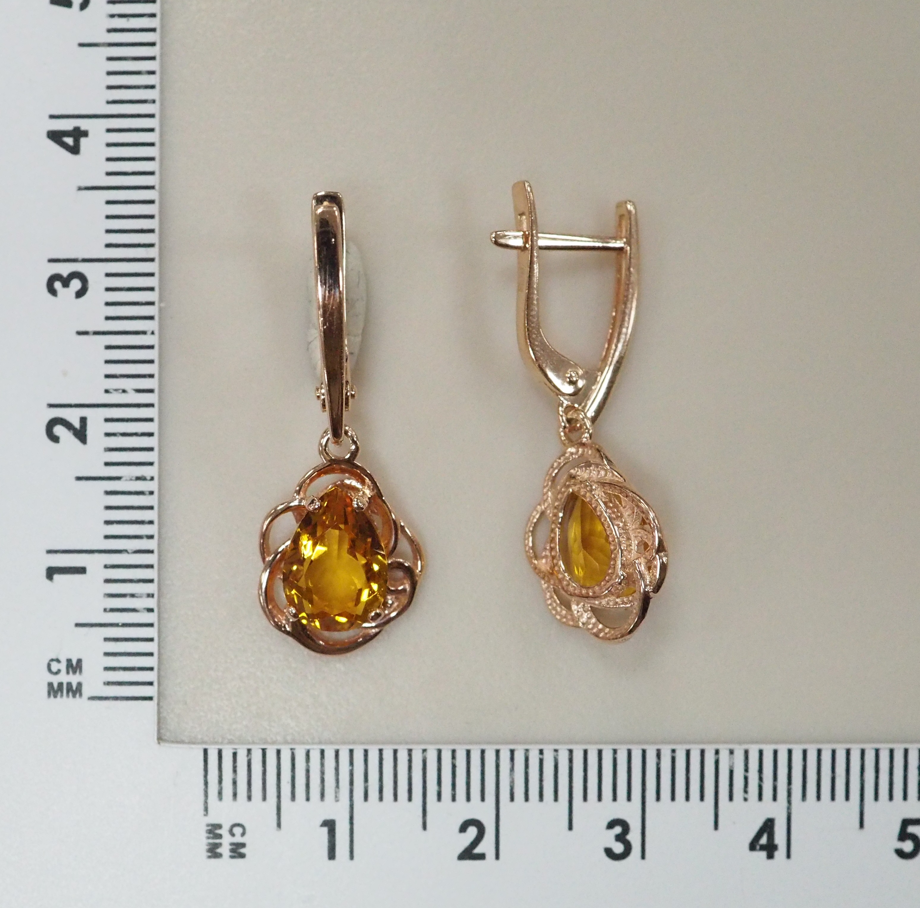 Серебряные серьги с цитринами